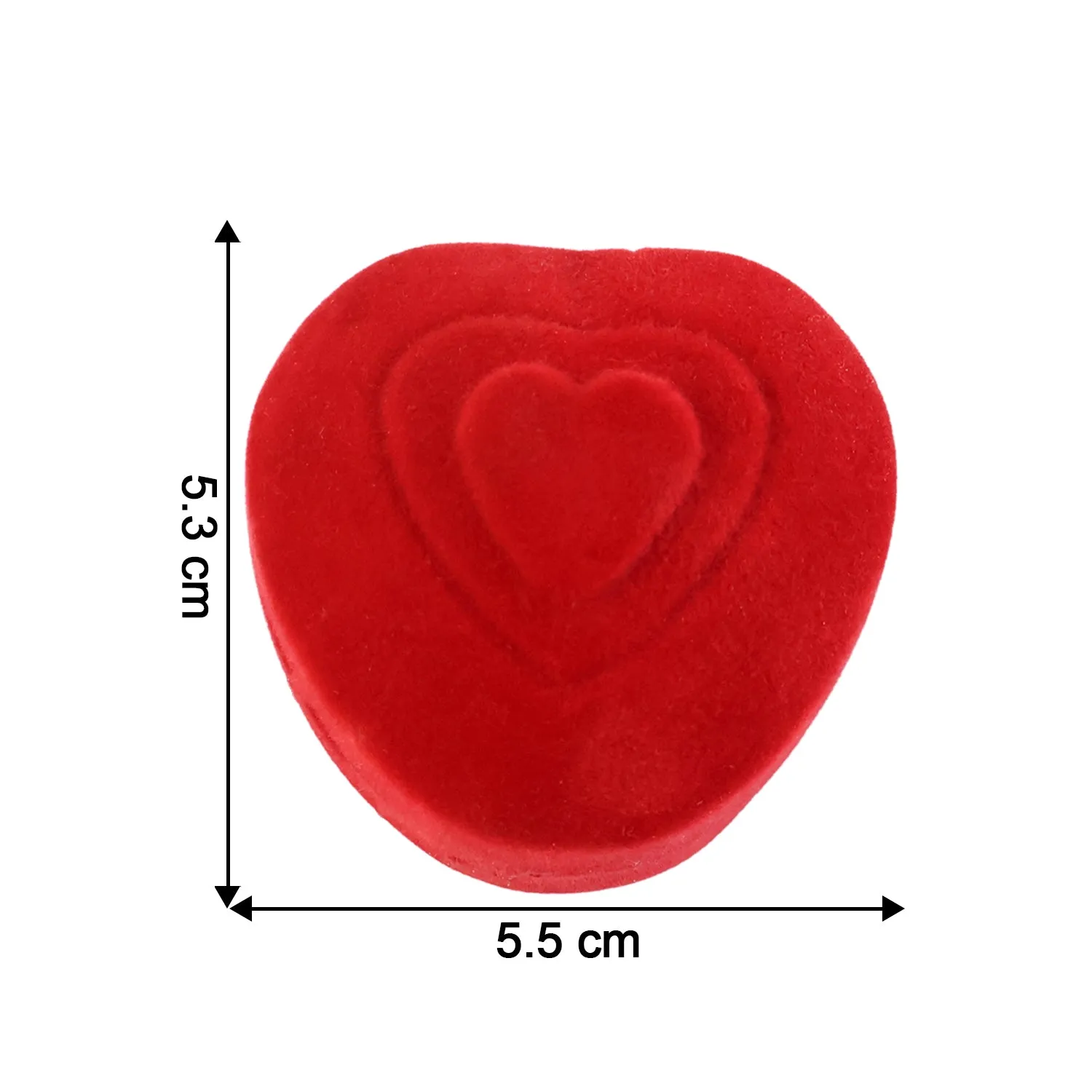 Heart-Shaped Velvet Jewellery Ring Box – Elegant Luxury Gift Case - Detailed Feature View 3