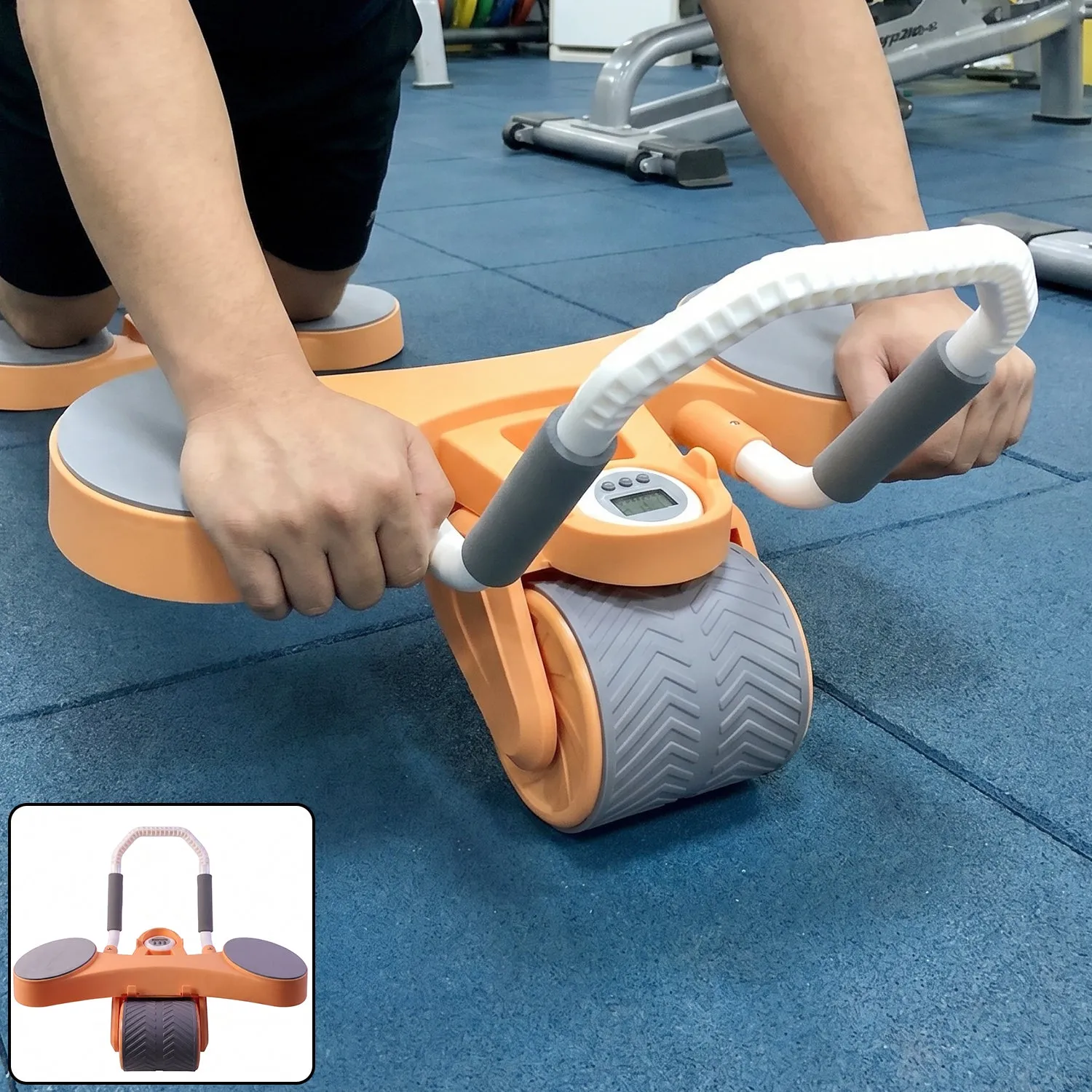 Premium Automatic Rebound Abdominal Exercise Roller Wheel with Elbow Support (1 Pc) - Buy Online at Alikart