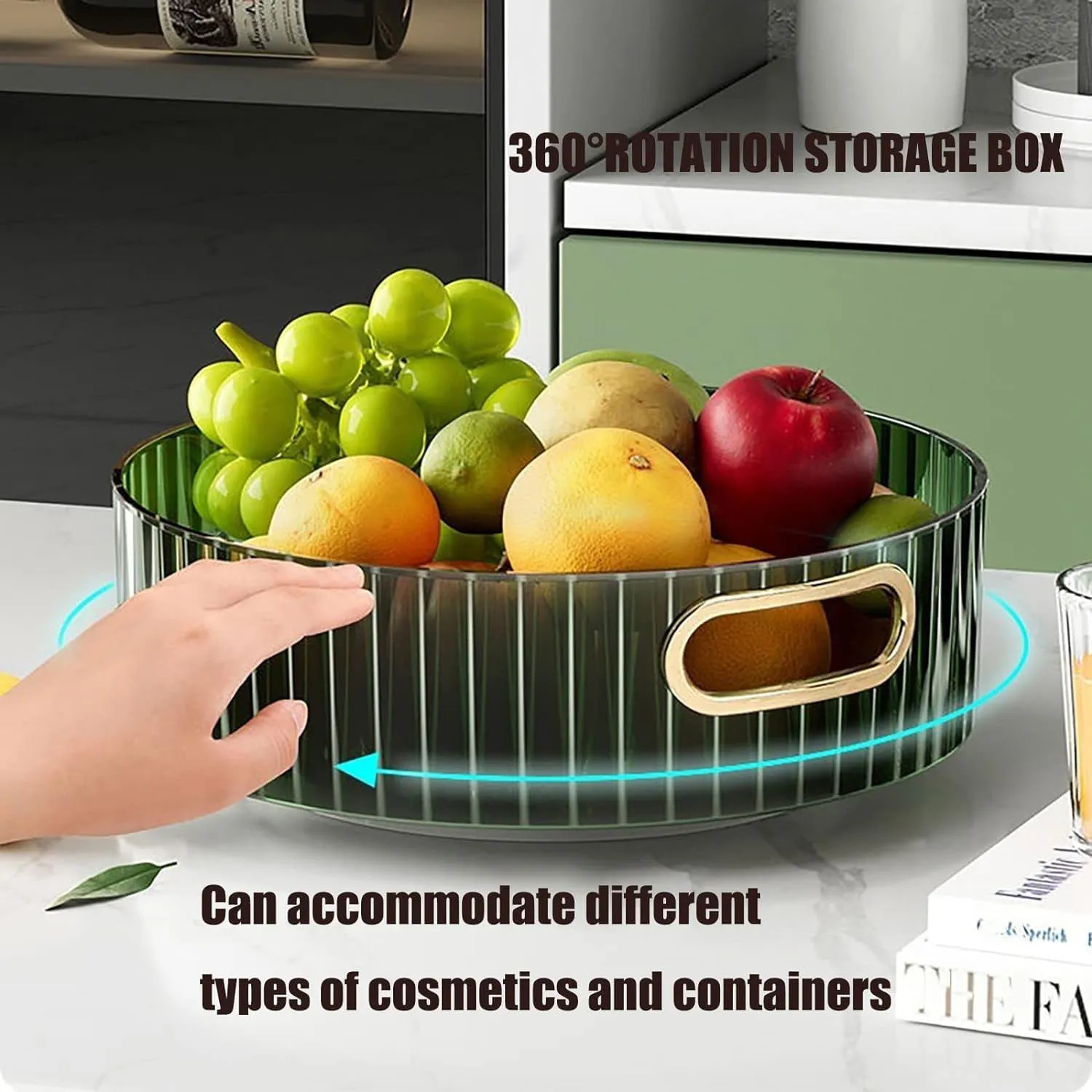 Rotating Storage Rack – Multipurpose Organizer with Handles - Detailed Feature View 5