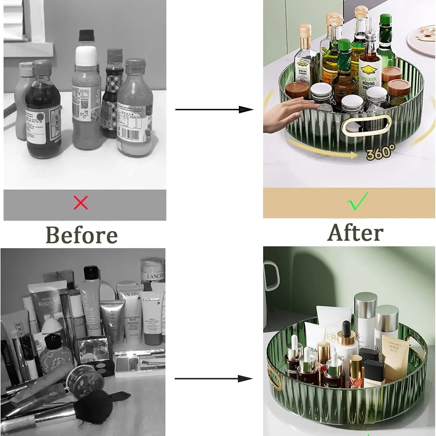 Rotating Storage Rack – Multipurpose Organizer with Handles - Detailed Feature View 2