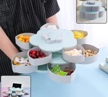 Rotating Candy Dish Flower Shape Multi Section Snack Box with Phone Holder (1 Set)