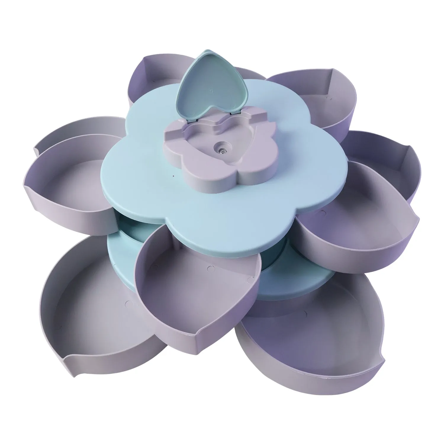 Rotating Candy Dish Flower Shape Multi Section Snack Box with Phone Holder (1 Set) - Detailed Feature View 4