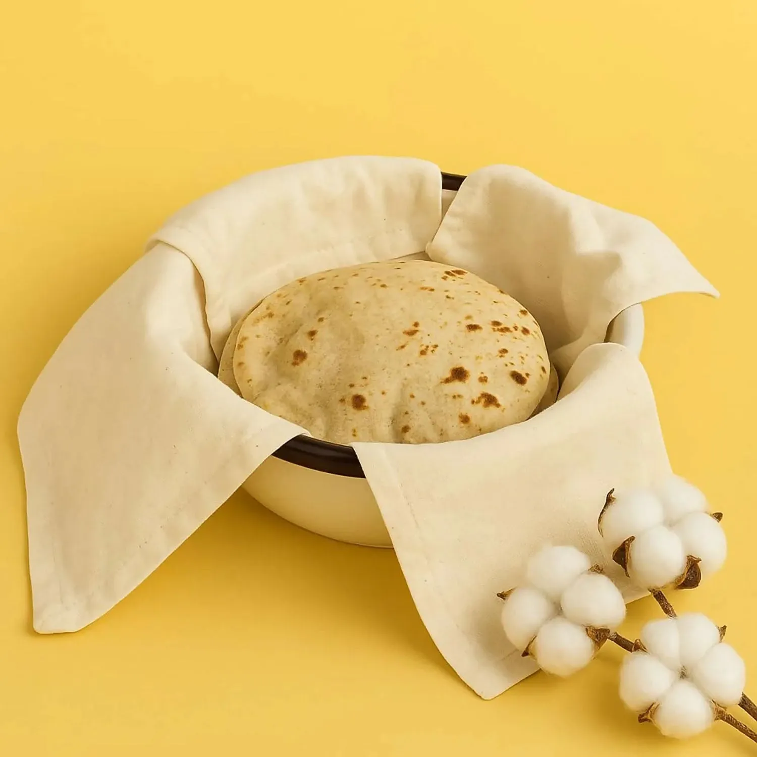 Cotton Roti Cloth Cover – Keep Rotis Warm & Soft Pack of 2 - Detailed Feature View 2
