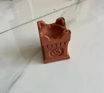 Terracotta Clay Chulha Diya with Om Symbol for Puja Decor