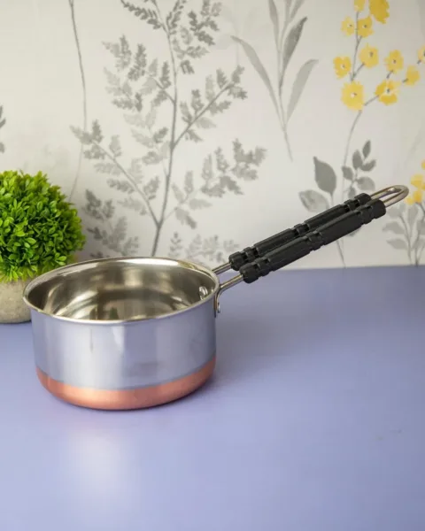 Saucepan, with Copper Plated Bottom, Silver, Stainless Steel, 1 Litre