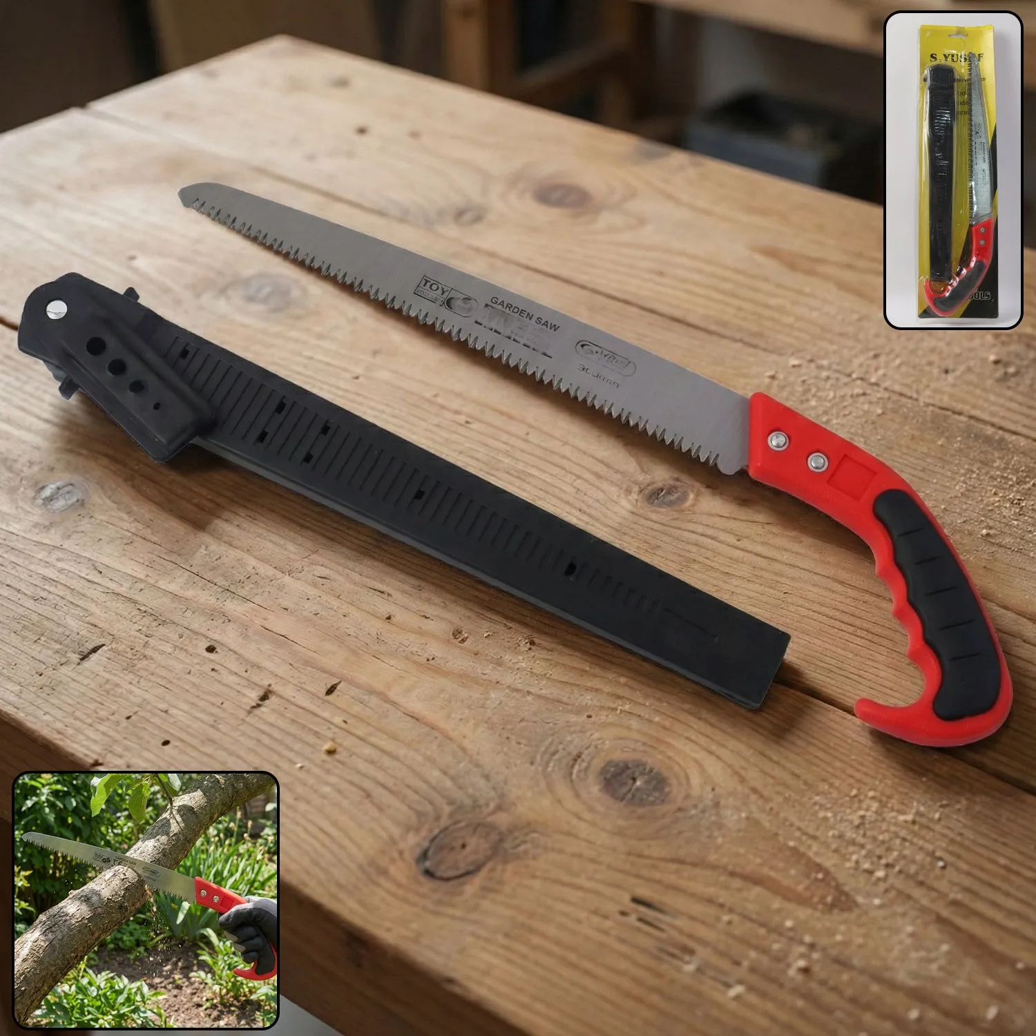 Premium Garden Pruning Saw – Heavy-Duty 300mm Sharp Serrated Blade - Buy Online at Alikart