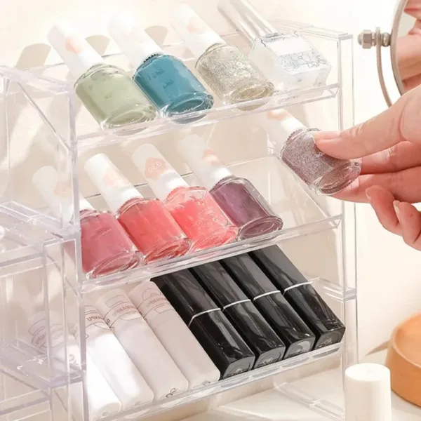 Display Shelf Stackable Holder – Desktop Organizer for Cosmetics, Office & Desk Accessories(Pack of 1)
