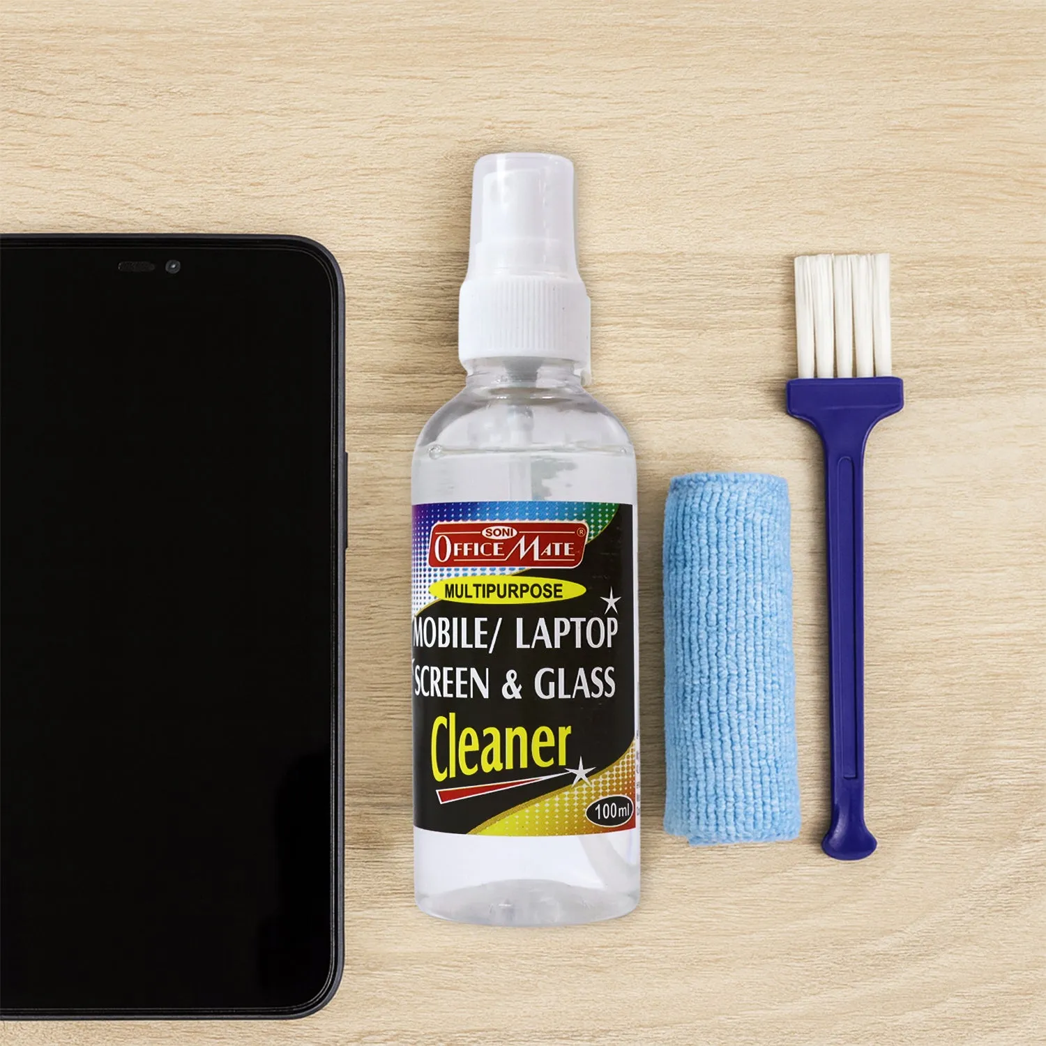 Screen Cleaner Spray – 3-in-1 Kit with Microfiber Cloth & Brush - Detailed Feature View 5