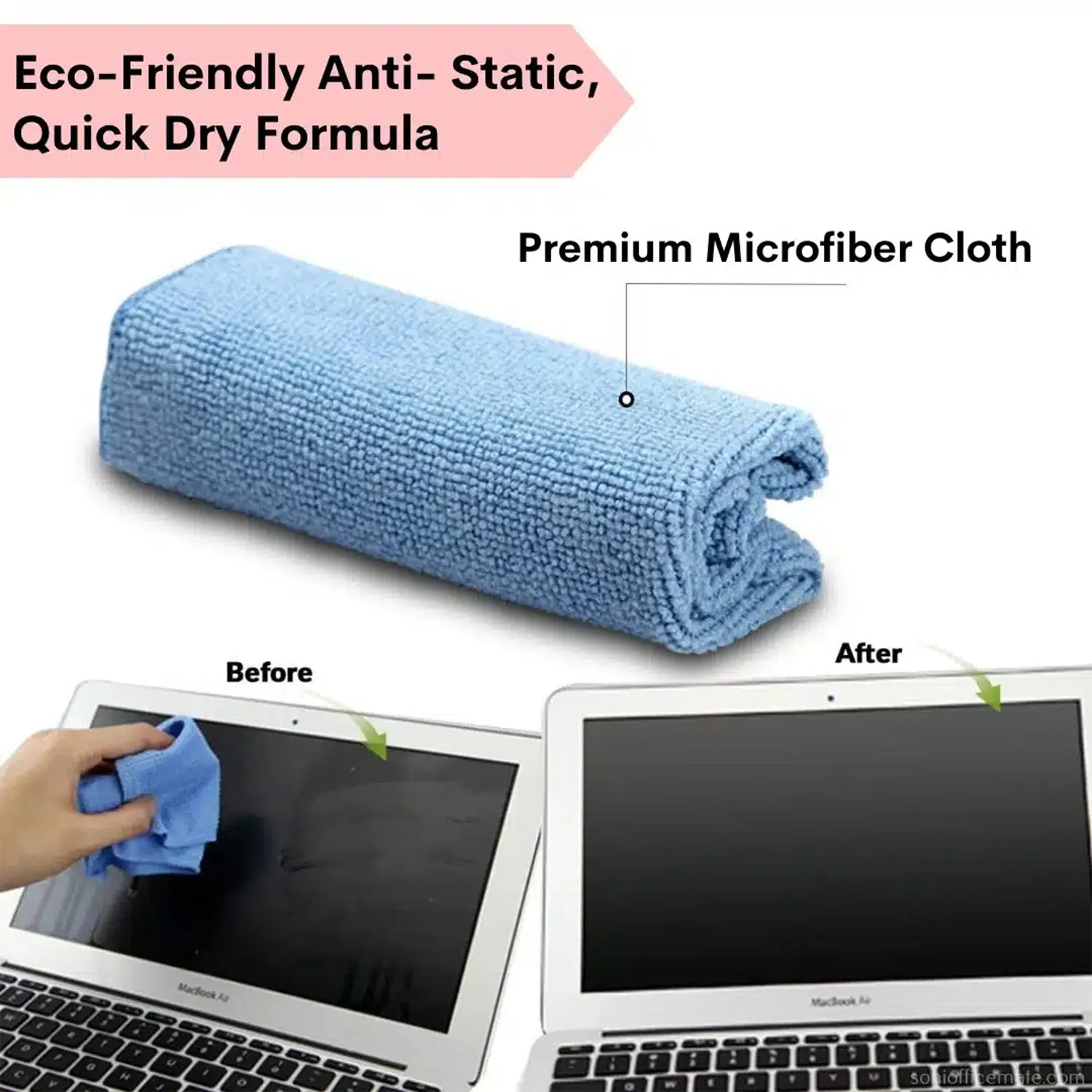 Screen Cleaner Spray – 3-in-1 Kit with Microfiber Cloth & Brush - Detailed Feature View 4