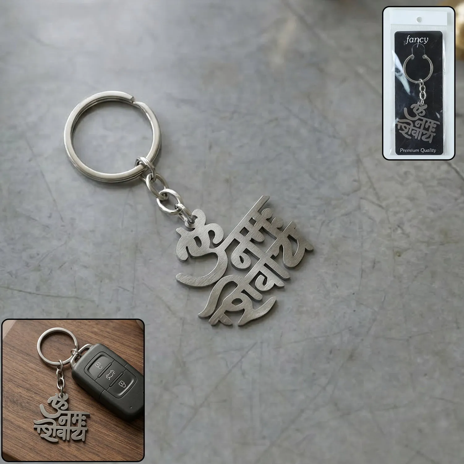 Premium Om Namah Shivay Keychain – Durable Metal Spiritual Accessory - Buy Online at Alikart