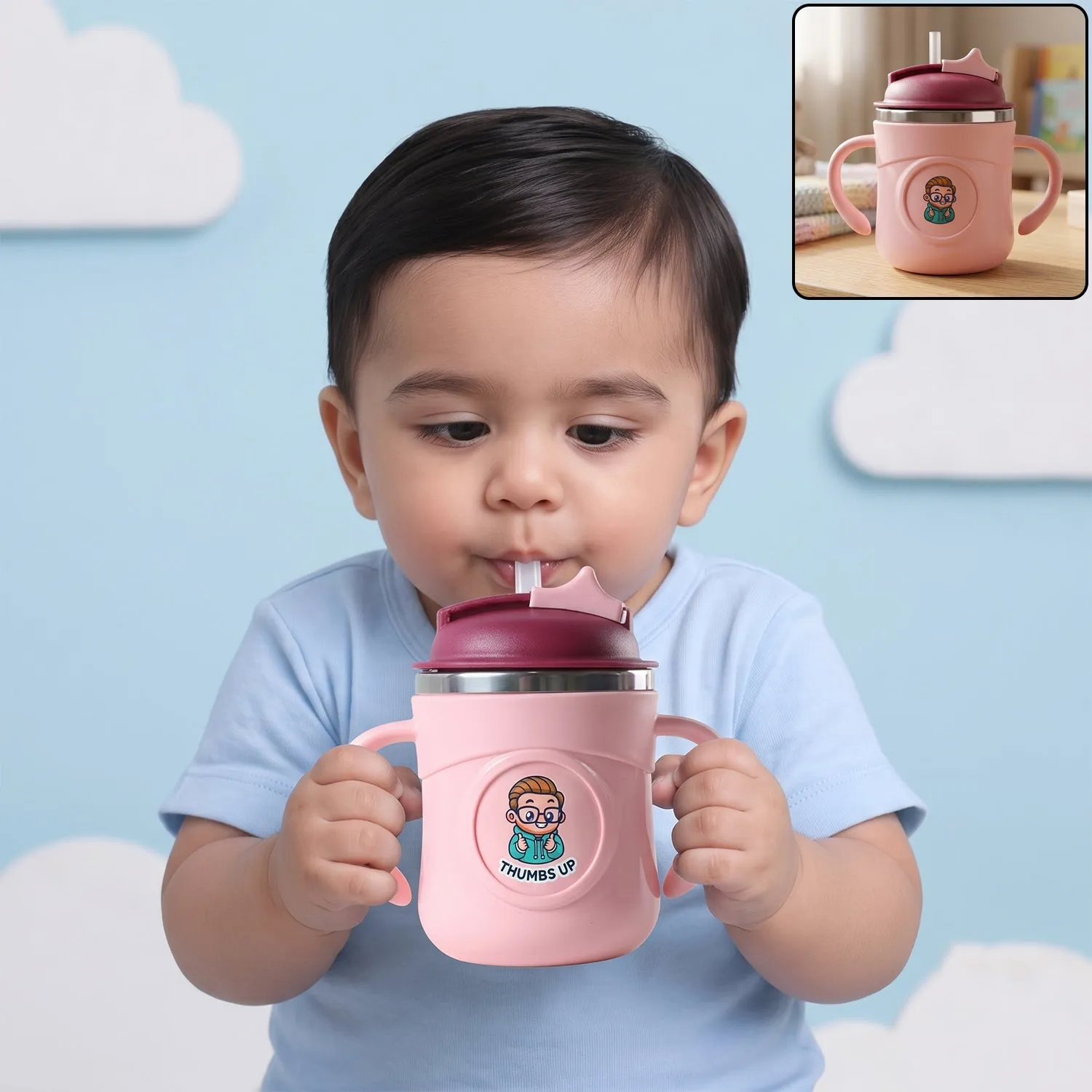 Premium Apex Rio Sipper Cup 250 ML Kids Straw Bottle with Twin Handles (1 Pc) - Buy Online at Alikart