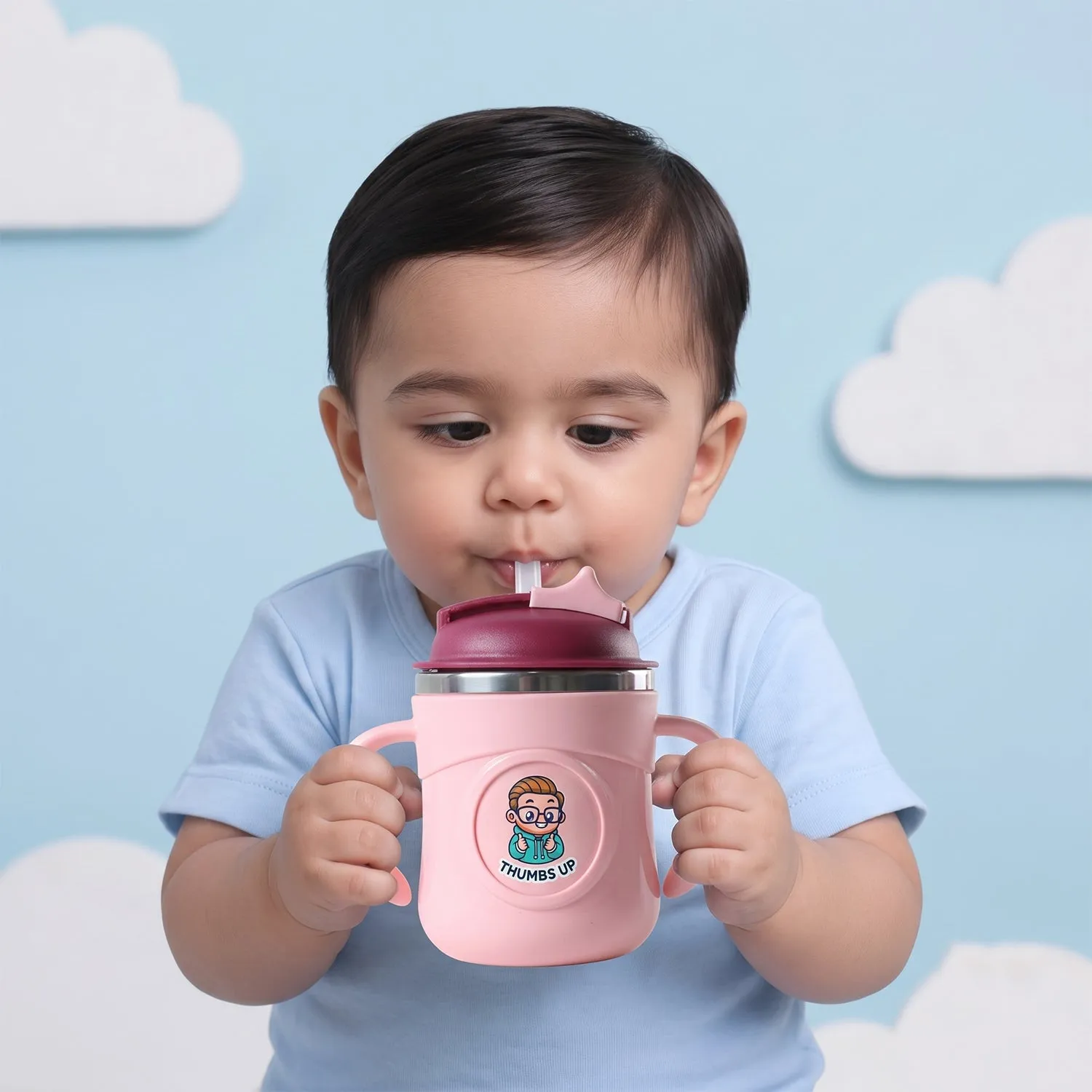 Apex Rio Sipper Cup 250 ML Kids Straw Bottle with Twin Handles (1 Pc) - Detailed Feature View 3