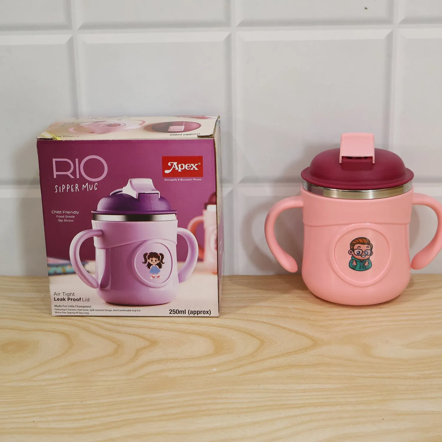 Apex Rio Sipper Cup 250 ML Kids Straw Bottle with Twin Handles (1 Pc) - Detailed Feature View 8