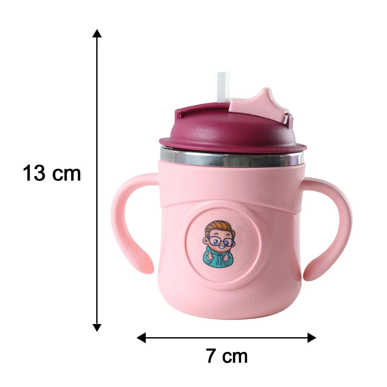 Apex Rio Sipper Cup 250 ML Kids Straw Bottle with Twin Handles (1 Pc) - Detailed Feature View 5