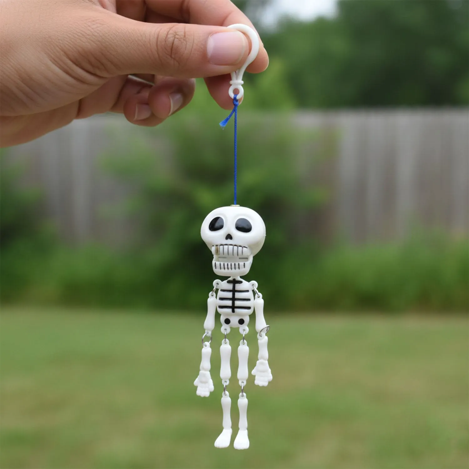 Skeleton Doll Keychain – Fun Hanging Clip-On Bag Charm - Detailed Feature View 3