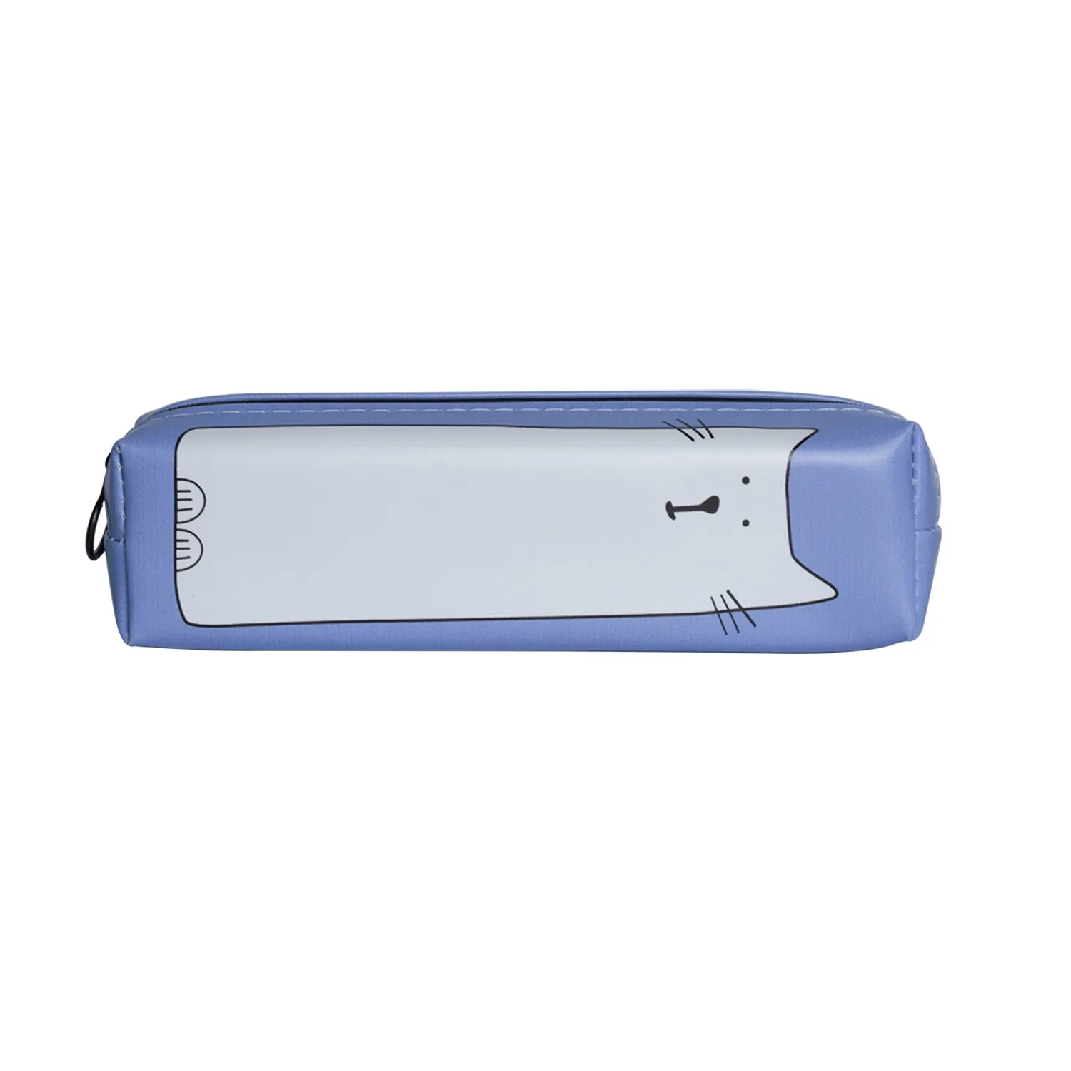 Sky Blue Pencil Pouch - Cat Print - Detailed Feature View 1