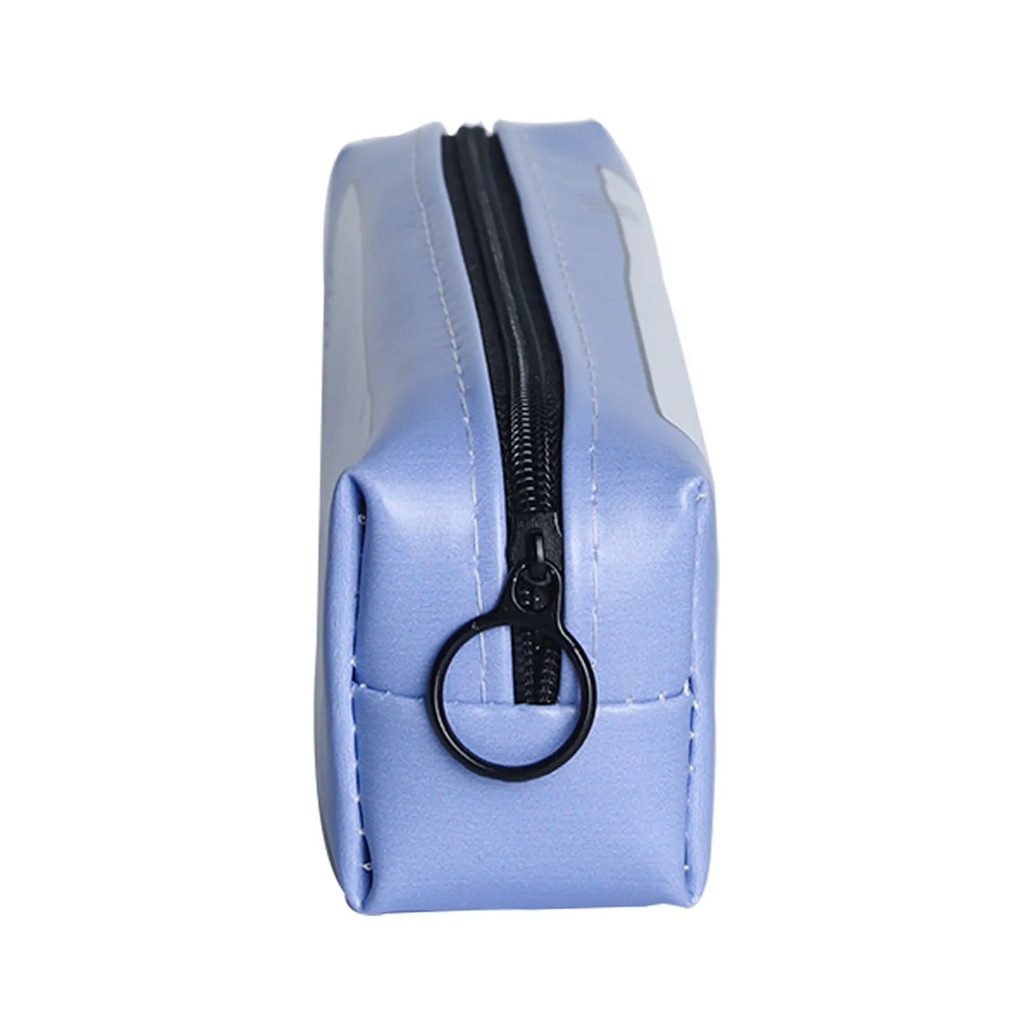 Sky Blue Pencil Pouch - Cat Print - Detailed Feature View 3