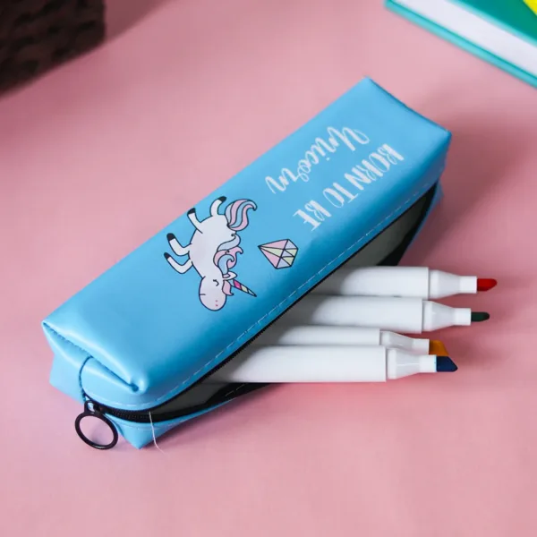Skyblue Unicorn Cute Pencil Pouch