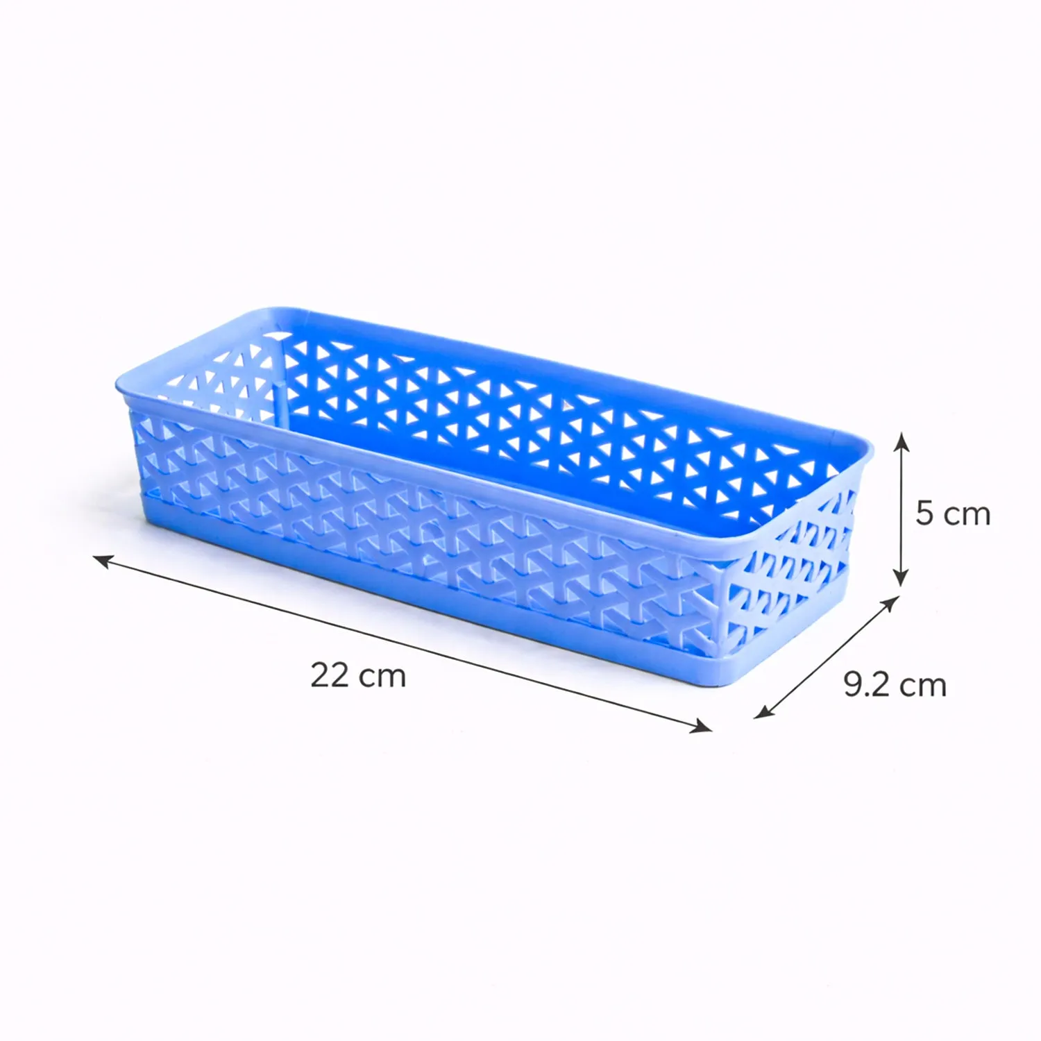 Small Plastic Multipurpose Storage Basket ( Set Of 6, Solid Blue Colour) - Detailed Feature View 5