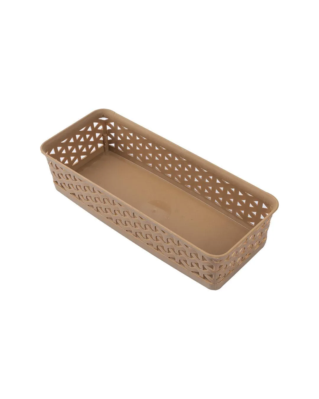 Small Plastic Multipurpose Storage Basket ( Set Of 6, Solid Brown Colour) - Detailed Feature View 1