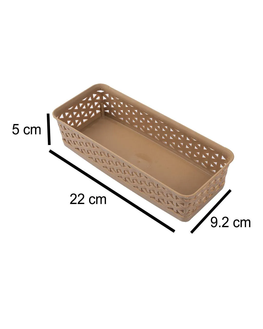 Small Plastic Multipurpose Storage Basket ( Set Of 6, Solid Brown Colour) - Detailed Feature View 3