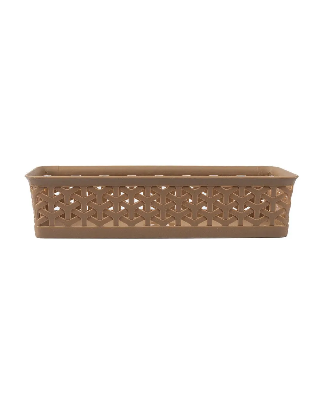 Small Plastic Multipurpose Storage Basket ( Set Of 6, Solid Brown Colour) - Detailed Feature View 4