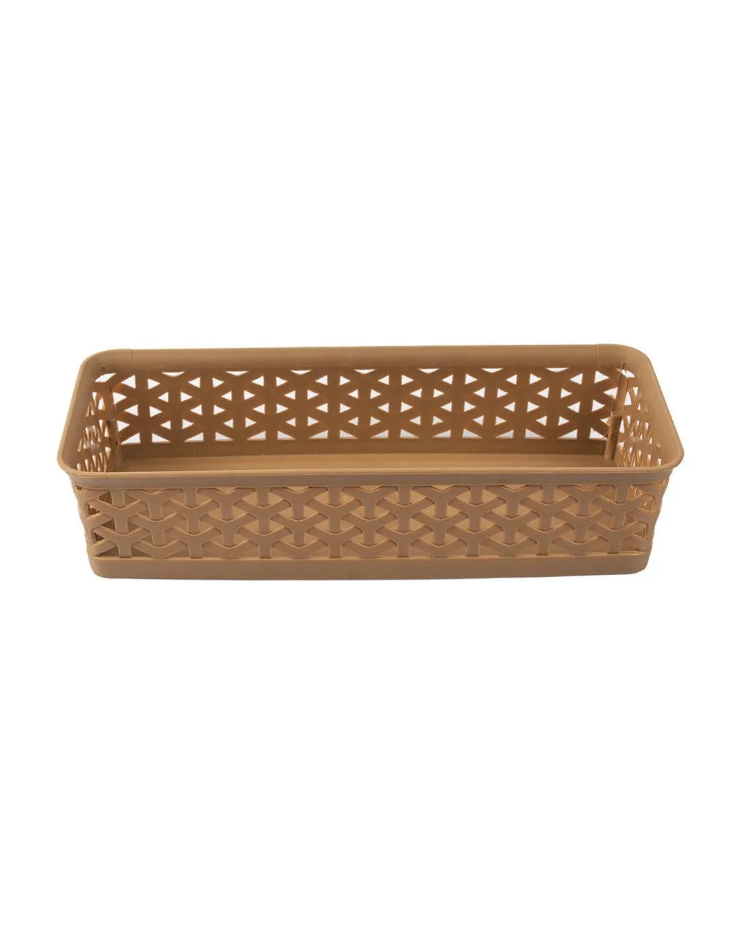 Small Plastic Multipurpose Storage Basket ( Set Of 6, Solid Brown Colour) - Detailed Feature View 5