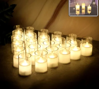 LED Tealight Candles – Set of 24 Flameless Smokeless Lights