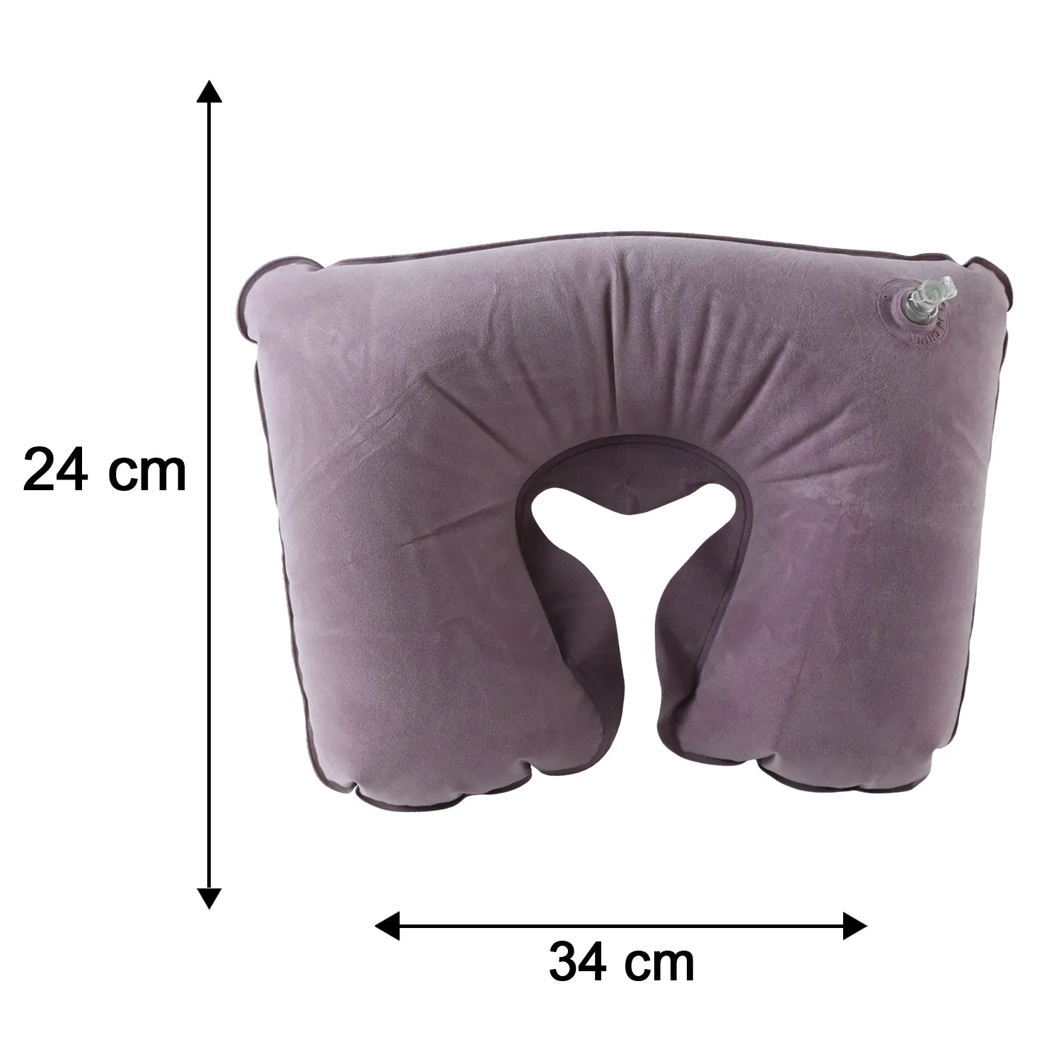 Inflatable U Shape Velvet Travel Neck Pillow for Flight Rest (1 Pc) - Detailed Feature View 8