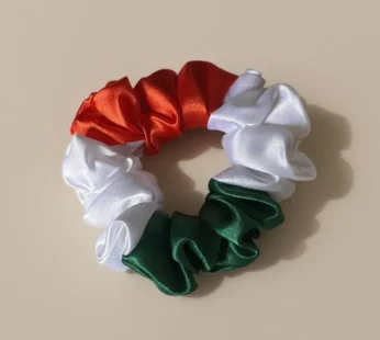 Soft Tri-Color Scrunchie – Trendy Hair Tie for Women & Girls (Pack of 1)