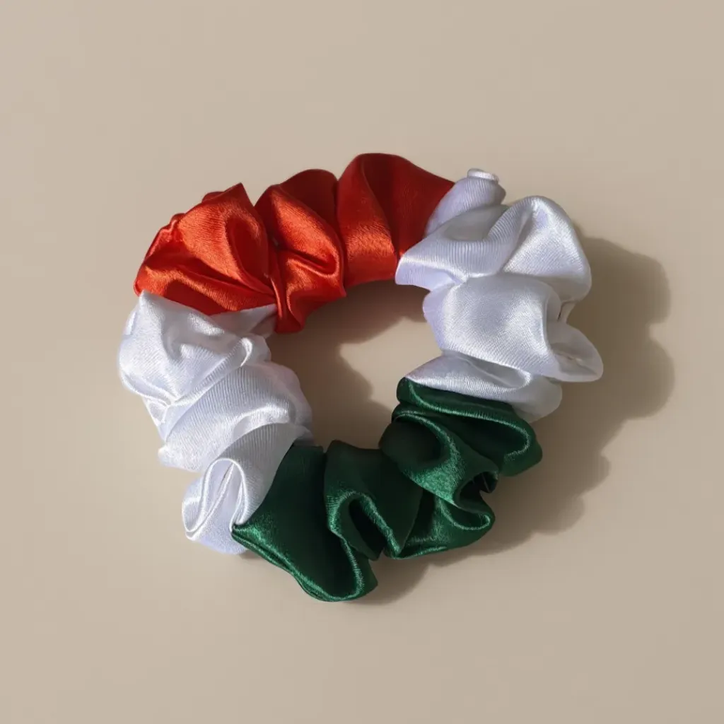 Premium Soft Tri-Color Scrunchie – Trendy Hair Tie for Women & Girls (Pack of 1) - Buy Online at Alikart