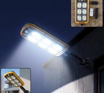 Solar LED Motion Sensor Wall Light with Remote Waterproof Outdoor (1 Set)