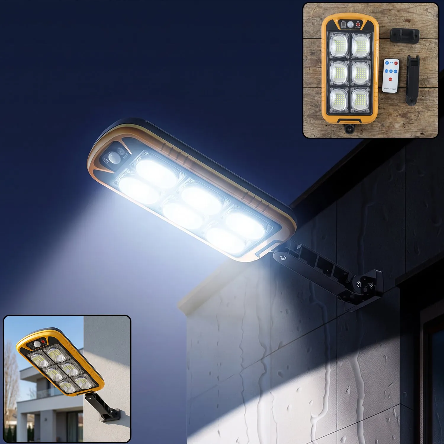 Premium Solar LED Motion Sensor Wall Light with Remote Waterproof Outdoor (1 Set) - Buy Online at Alikart