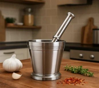 Stainless Steel Mortar & Pestle Set – Durable Kitchen Grinder