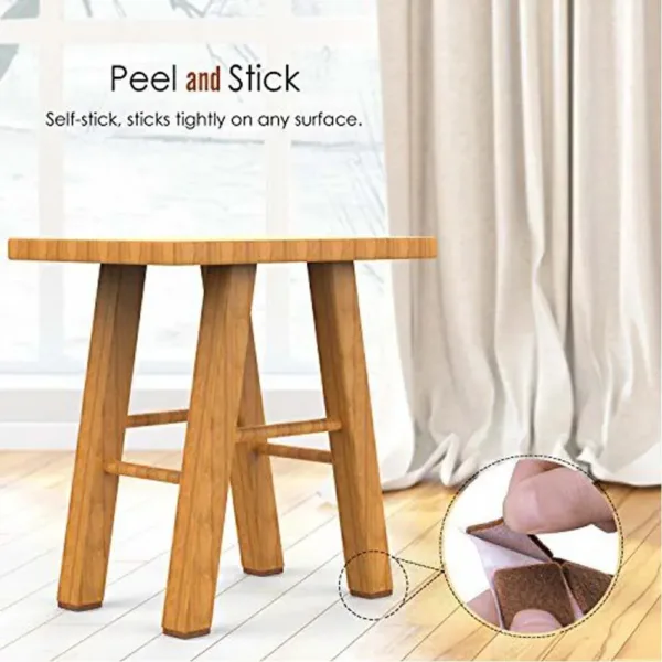 48 Pcs Anti-Scratch Felt Pads – Furniture Floor Protector Pads, Noise-Reducing Square Felt Pads for Chair & Table Legs