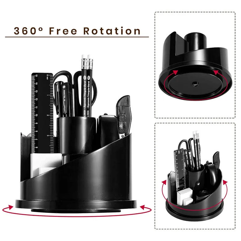 Rotating Pen Stand – 360° Multi-Compartment Desk Organizer - Detailed Feature View 3