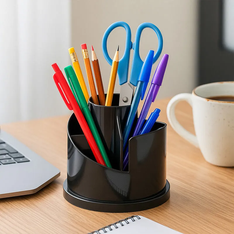 Rotating Pen Stand – 360° Multi-Compartment Desk Organizer - Detailed Feature View 5