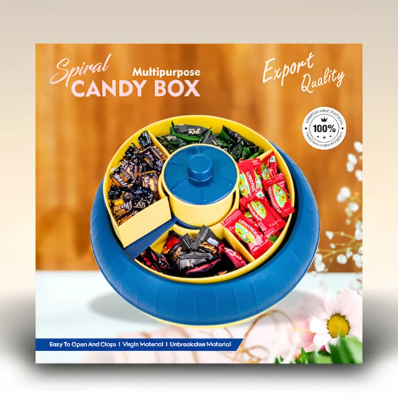 Spiral Multipurpose Candy Box – Rotating Dry Fruit & Snack Storage Organizer | Plastic Serving Box (Random Color-Pack of 1) - Detailed Feature View 4