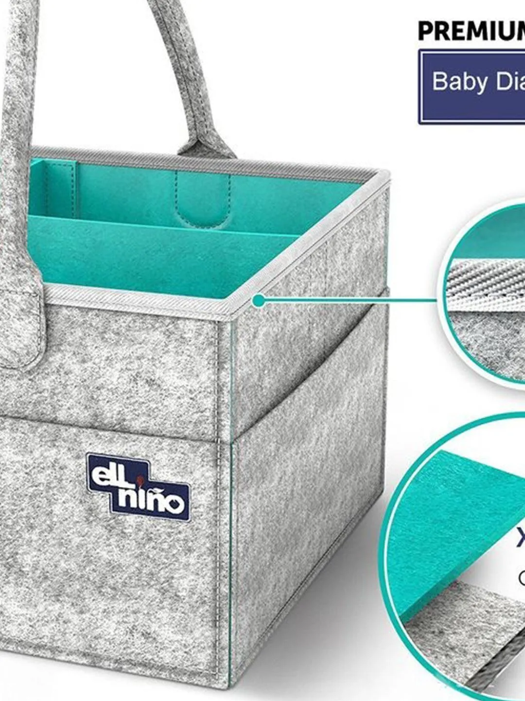 Square Felt Home Storage Organizer - 34X24X18Cm - Detailed Feature View 6