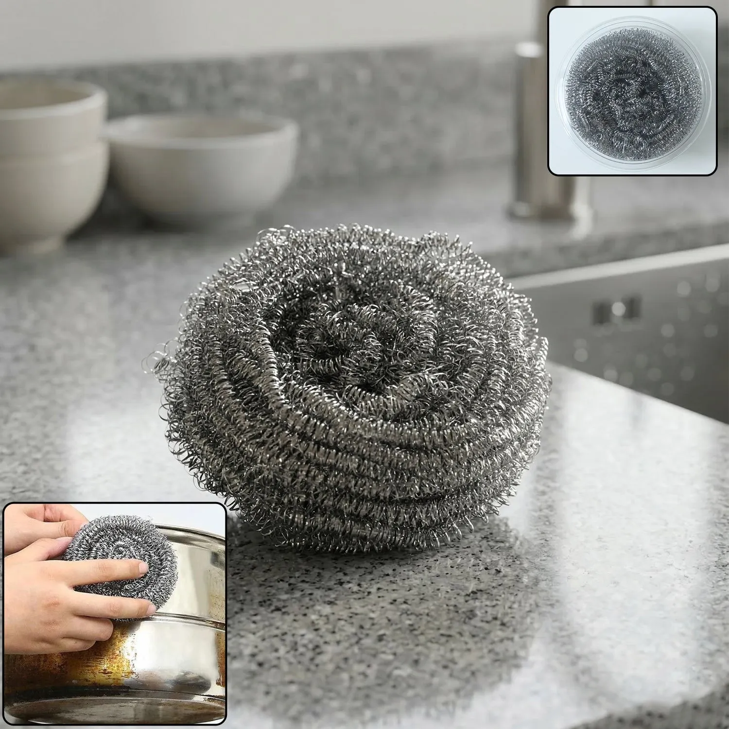 Premium Stainless Steel Scrubber – Heavy Duty Kitchen Cleaning Tool - Buy Online at Alikart