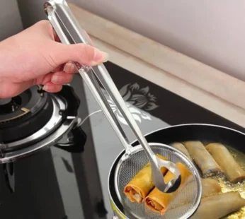 Stainless Steel Oil Frying Filter Tong – Kitchen Frying Tool for Draining & Serving Oil, Heat-Resistant Cooking Tong (Pack of 1)