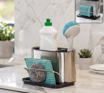 Stainless Steel Sink Caddy Organizer Rack Holder Kitchen Sponge Stand (1 Pc)