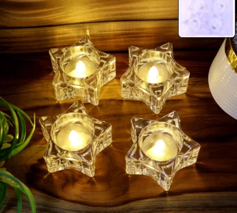 Star-Shaped LED Candles – Flameless Decorative Tealight Set