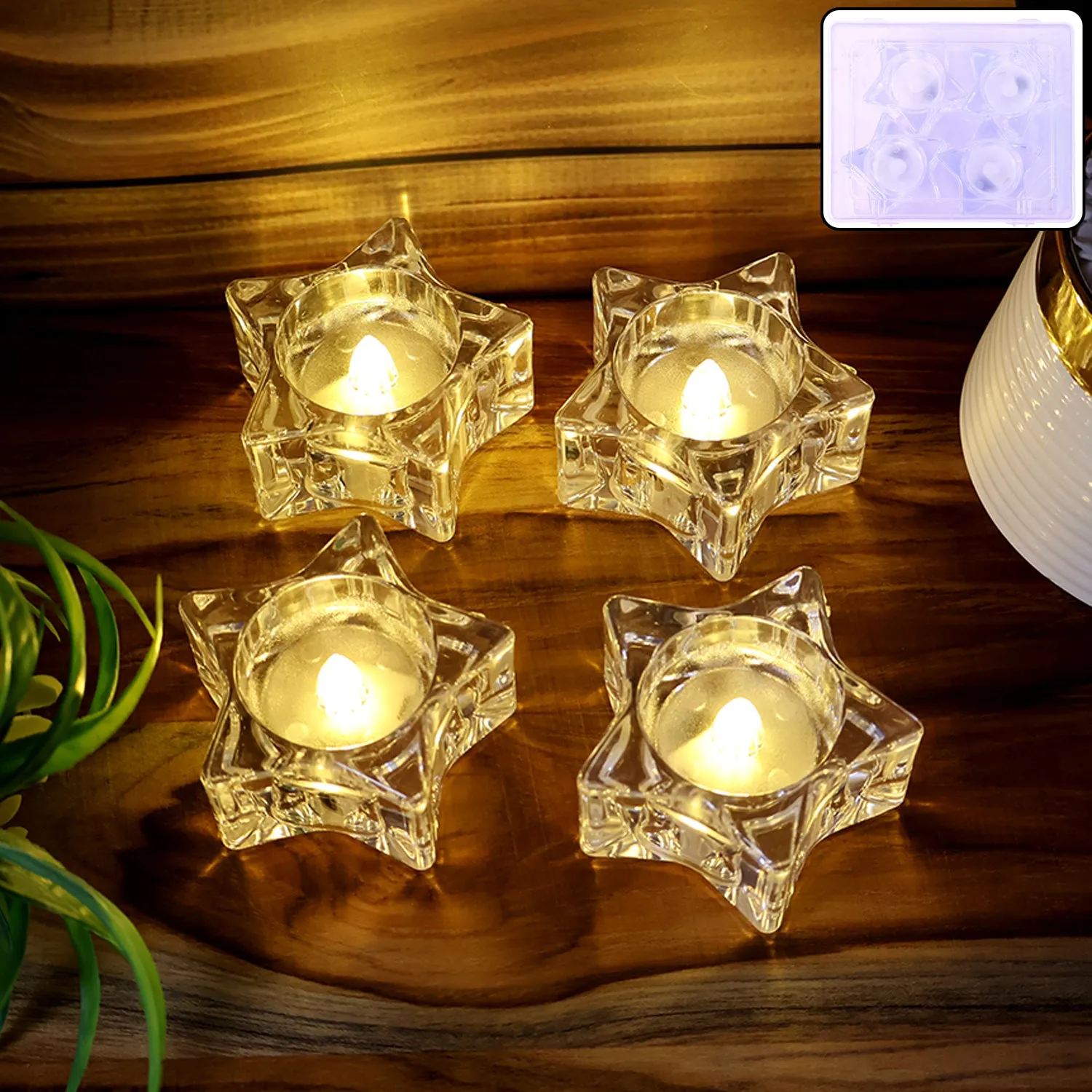 Premium Star-Shaped LED Candles – Flameless Decorative Tealight Set - Buy Online at Alikart