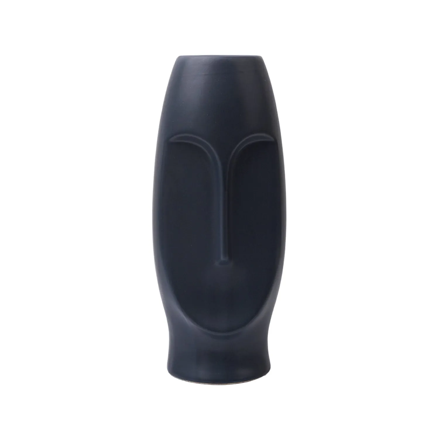 Stylish Black Face Shape Vase - Detailed Feature View 2