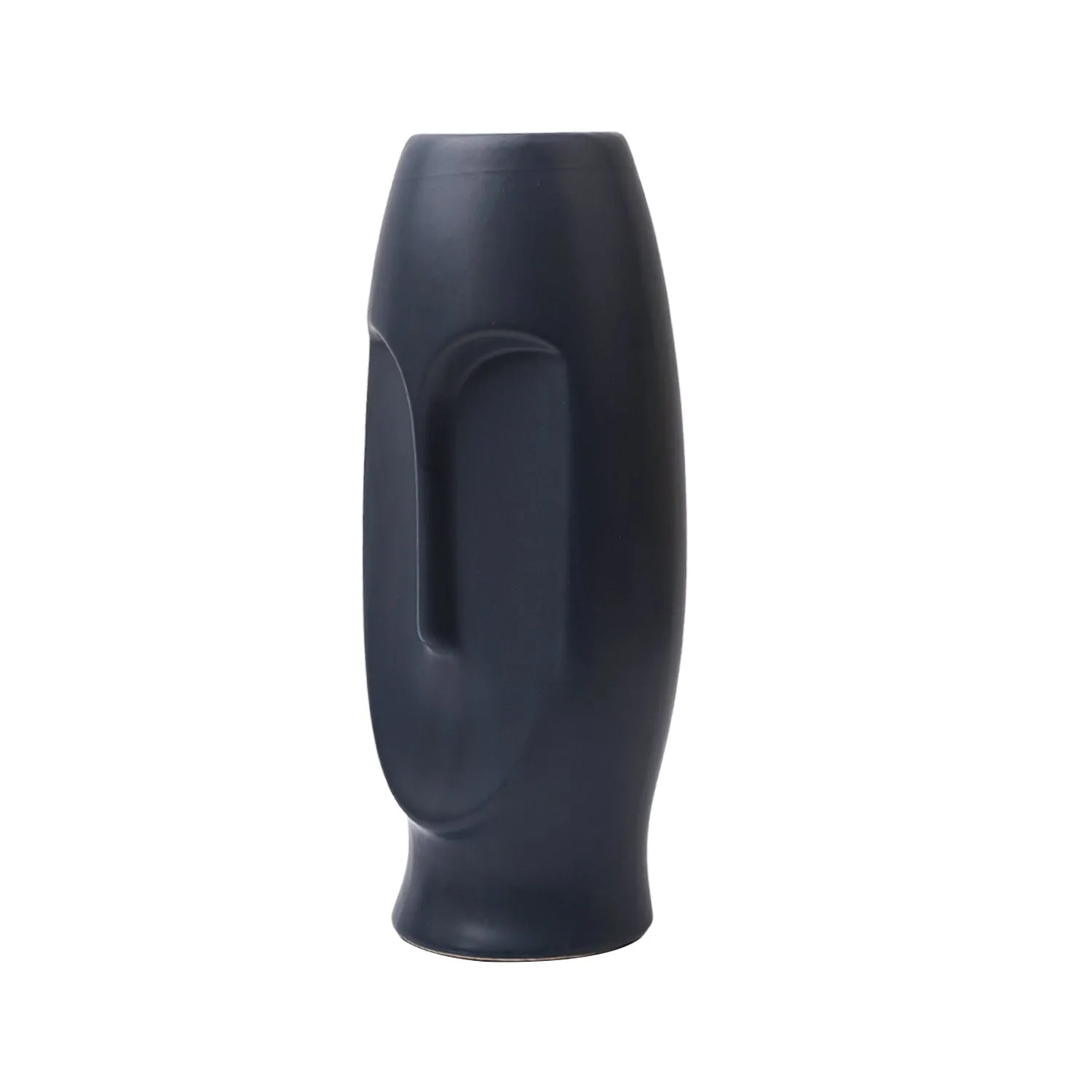 Stylish Black Face Shape Vase - Detailed Feature View 3