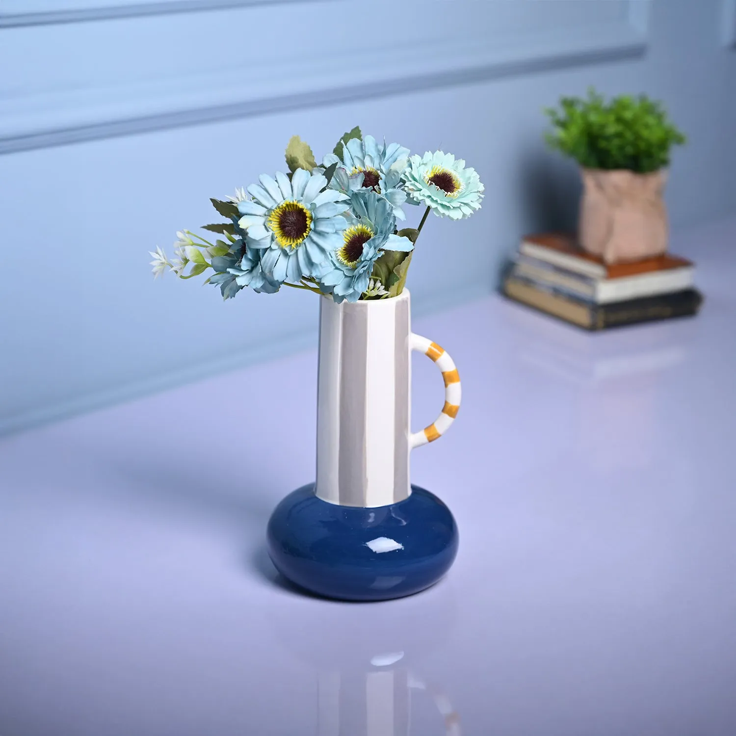 Premium Stylish Blue Ceramic Vase - Buy Online at Alikart