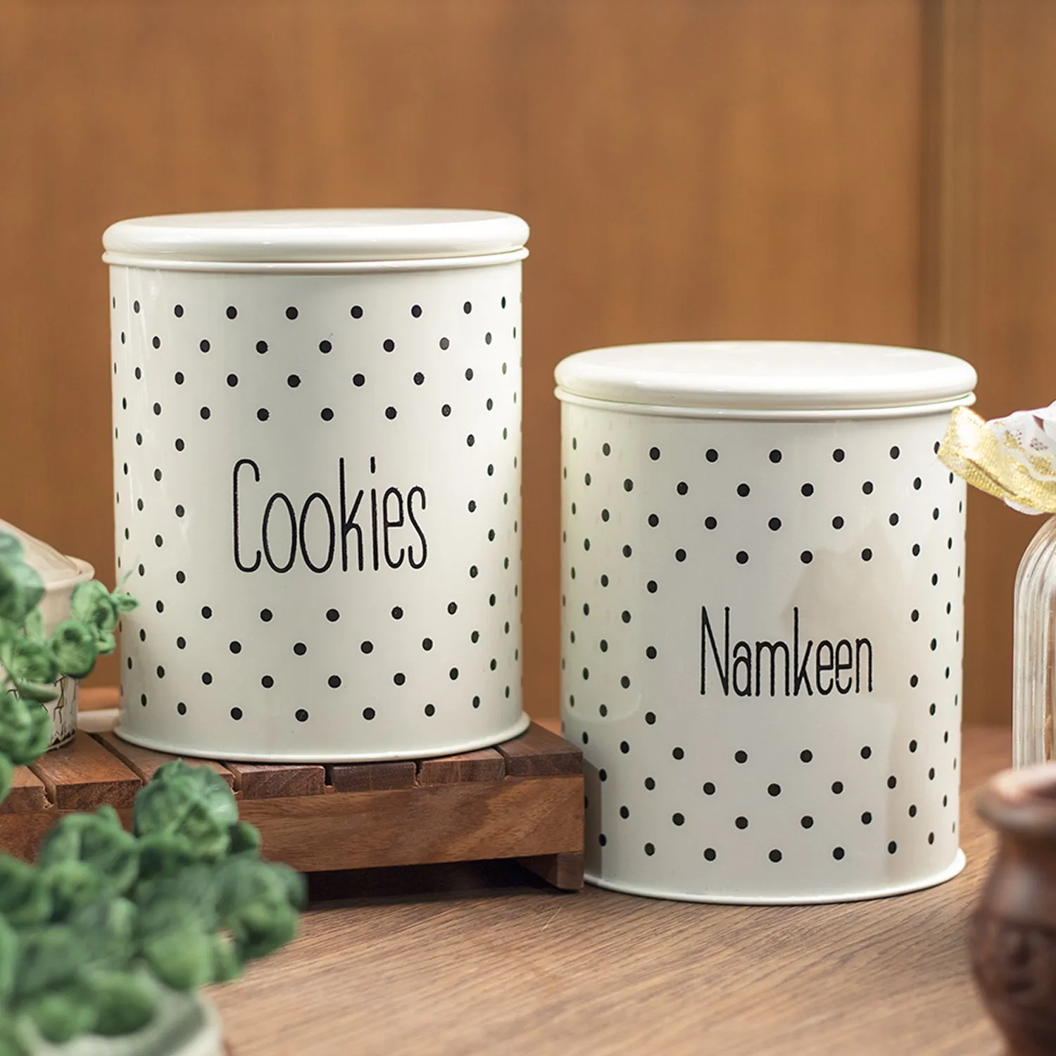 Premium Stylish Ivory Cookie & Namkeen Jar (Each 1400 Ml) - Buy Online at Alikart