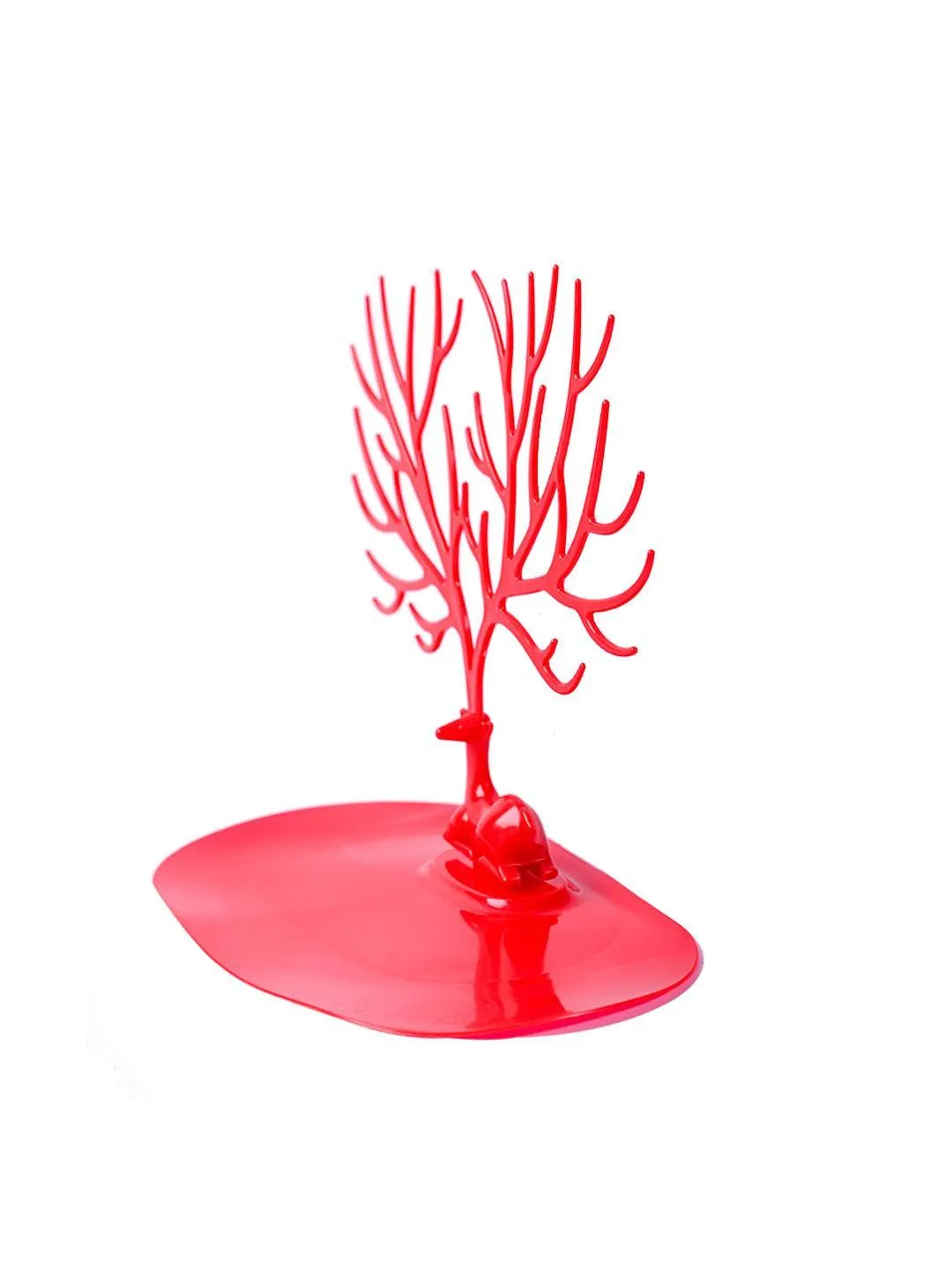 Stylish Red Jewelry Tree Stand - Detailed Feature View 3
