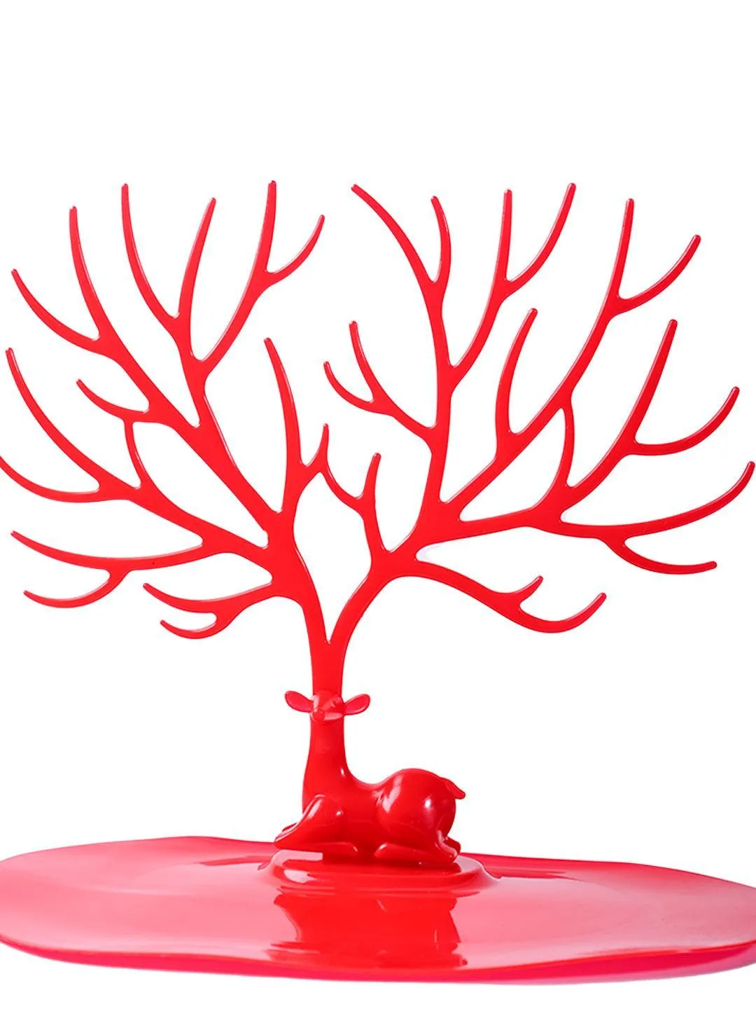 Stylish Red Jewelry Tree Stand - Detailed Feature View 4